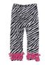 Girls Black Zebra Stripe Hot Pink Double Ruffle Leggings 9M-8 - SophiasStyle.com